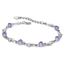Maailmanlaajuisesti Tunnettu Naisten Violetti Platinapäällysteinen Titaanirannekoru Timanteilla