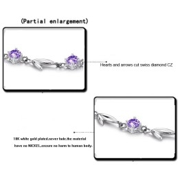 Maailmanlaajuisesti Tunnettu Naisten Violetti Platinapäällysteinen Titaanirannekoru Timanteilla