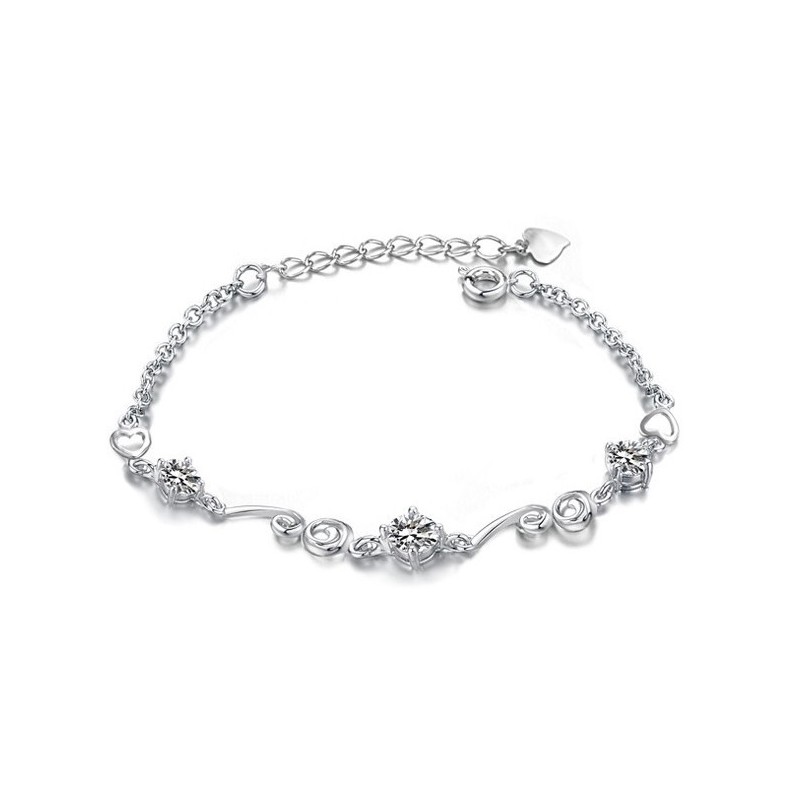 Korkealaatuinen Naisten Violetti Platinapäällysteinen Titaanirannekoru Timanteilla