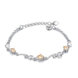 Korkealaatuinen Naisten Violetti Platinapäällysteinen Titaanirannekoru Timanteilla