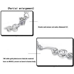 Korkealaatuinen Naisten Violetti Platinapäällysteinen Titaanirannekoru Timanteilla