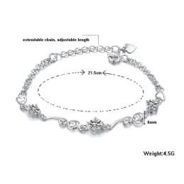 Korkealaatuinen Naisten Violetti Platinapäällysteinen Titaanirannekoru Timanteilla