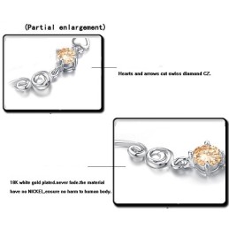 Korkealaatuinen Naisten Violetti Platinapäällysteinen Titaanirannekoru Timanteilla