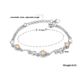 Korkealaatuinen Naisten Violetti Platinapäällysteinen Titaanirannekoru Timanteilla