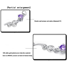 Korkealaatuinen Naisten Violetti Platinapäällysteinen Titaanirannekoru Timanteilla