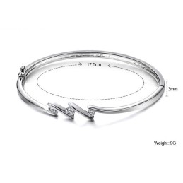 Laadun Ja Määrän Taattu Naisten Allergiaton Platinapinnoitettu Titaanirannekoru Strassilla