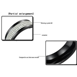 Erinomainen Laatu Musta Volframi Keraaminen Sormus Strassilla