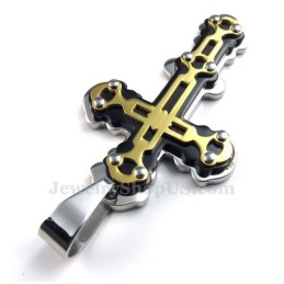 Titaani-Kultainen Musta Ristiriipuskaulakoru (Vapaa Ketju)