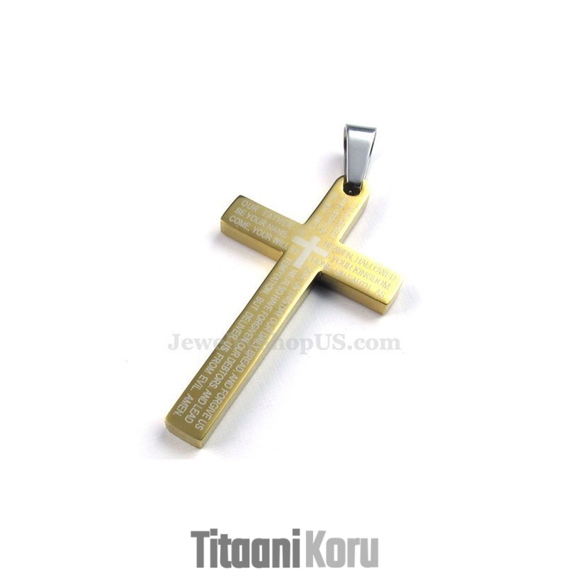 Titaaniristiriipus, Kultaa, Raamattu, Ketjuton Titaaniristiriipus, Kultaa, Raamattu, Ketjuton