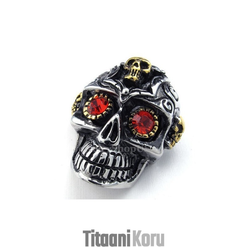 Red Eyes Titanium Skull -Riipuskaulakoru (Vapaa Ketju) Red Eyes Titanium Skull -Riipuskaulakoru (Vapaa Ketju)