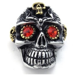 Red Eyes Titanium Skull -Riipuskaulakoru (Vapaa Ketju)
