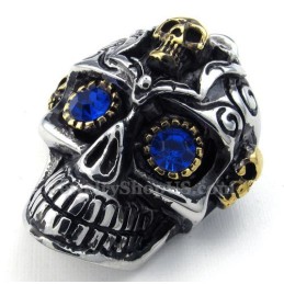 Blue Eyes Titanium Skull -Riipuskaulakoru (Vapaa Ketju)