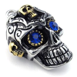 Blue Eyes Titanium Skull -Riipuskaulakoru (Vapaa Ketju)