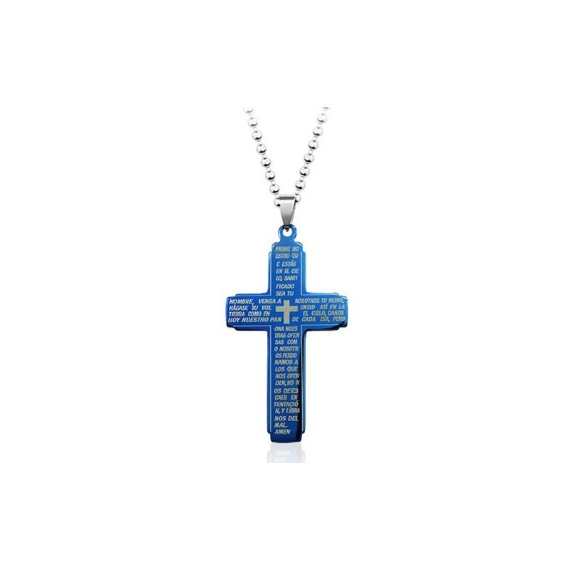 Sininen Raamattu-Titaaniristiriipus - Vapaa Ketju Sininen Raamattu-Titaaniristiriipus - Vapaa Ketju