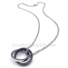 Titaaninen Lukittuva Ympyröiden Riipuskaulakoru Pariskunnille (Vapaa Ketju) (Yksi Pari)