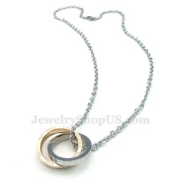 Titaaninen Lukittuva Ympyröiden Riipuskaulakoru Pariskunnille (Vapaa Ketju) (Yksi Pari)