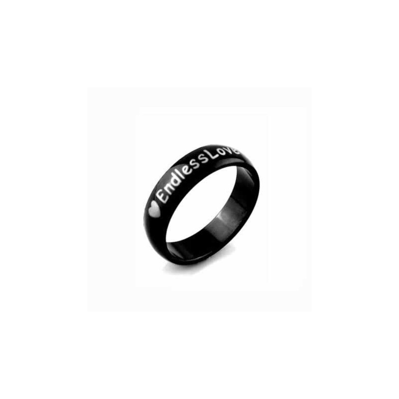 Endless Love Miesten 6 Mm Musta Titaanisormus Endless Love Miesten 6 Mm Musta Titaanisormus