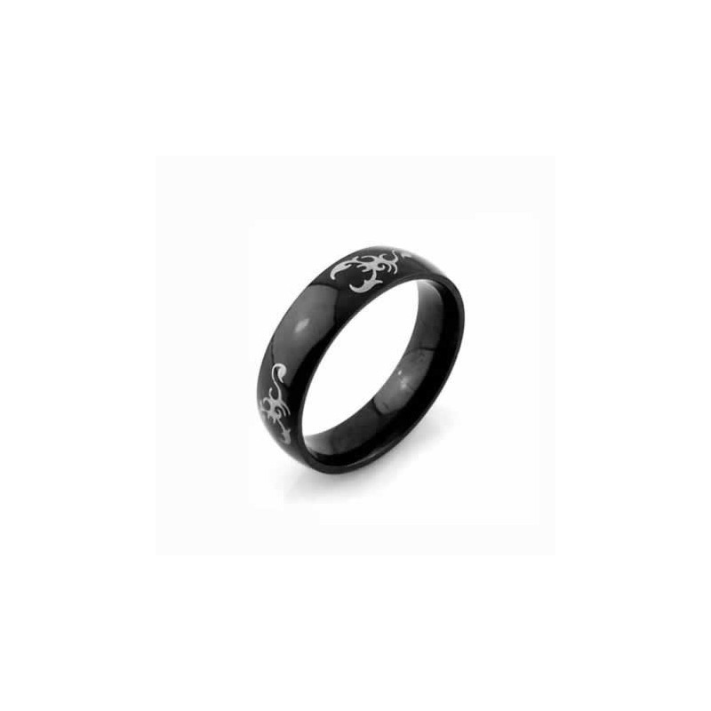 Scorpion King Miesten 6 Mm Musta Titaanisormus Scorpion King Miesten 6 Mm Musta Titaanisormus