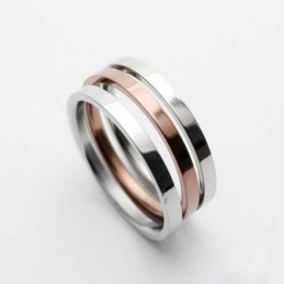 Miesten 6 Mm:N Kulta- Ja Hopeanvärinen Titaanisormus