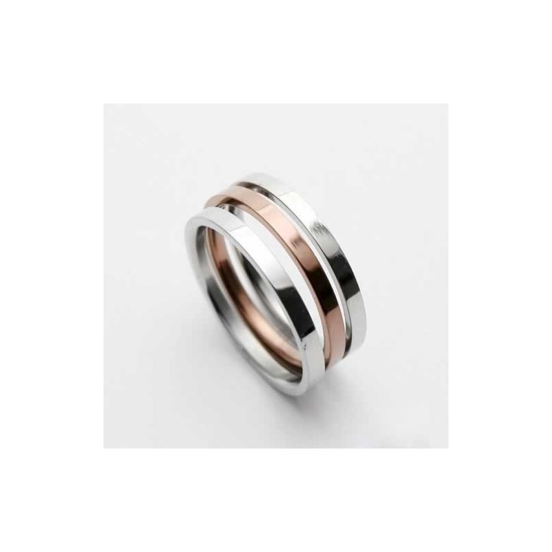 Miesten 6 Mm:N Kulta- Ja Hopeanvärinen Titaanisormus