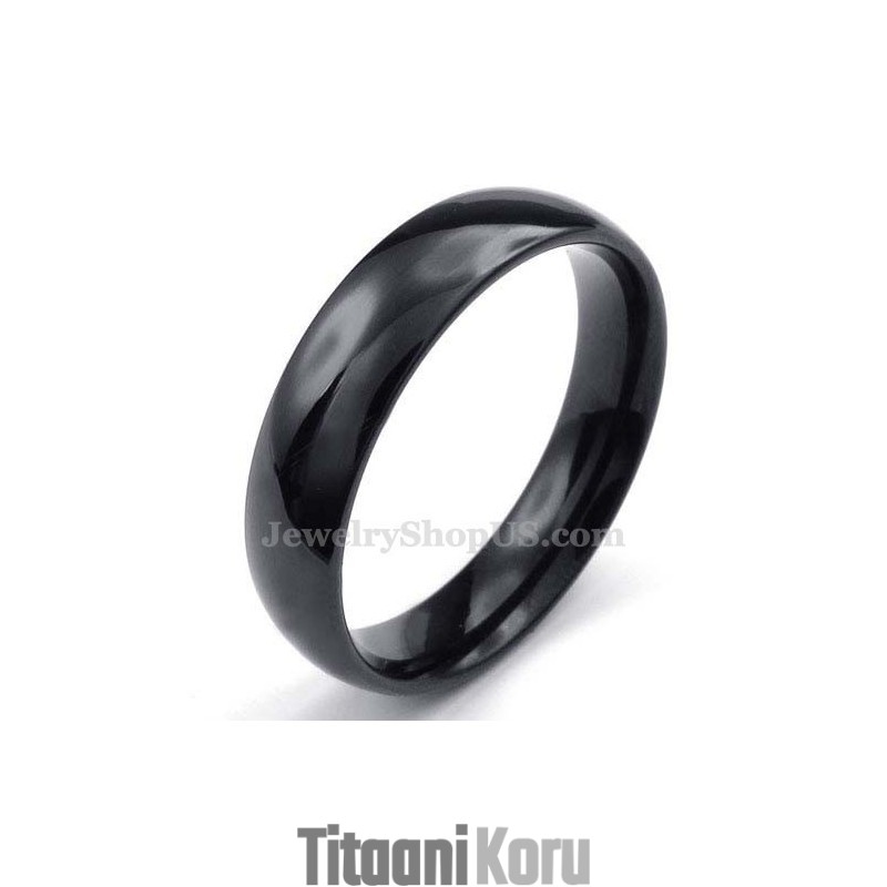 5 Mm Musta Titaani Sileä Sormus 5 Mm Musta Titaani Sileä Sormus