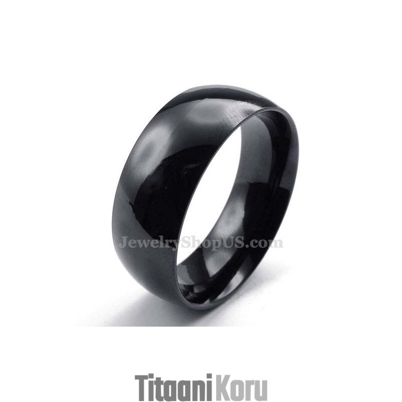 8 Mm Musta Titaani Sileä Sormus 8 Mm Musta Titaani Sileä Sormus