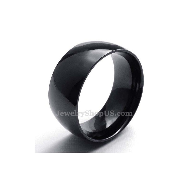 10 Mm Musta Titaani Sileä Sormus
