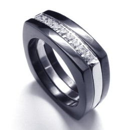 8 Mm:N Timantti-Unisex-Titaanisormus