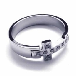 8 Mm Ristitimanttiinen Unisex Titaanisormus