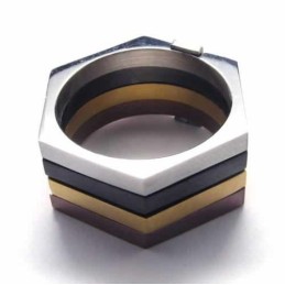 Kuusikulmainen Värillinen 11 Mm Titaanisormus