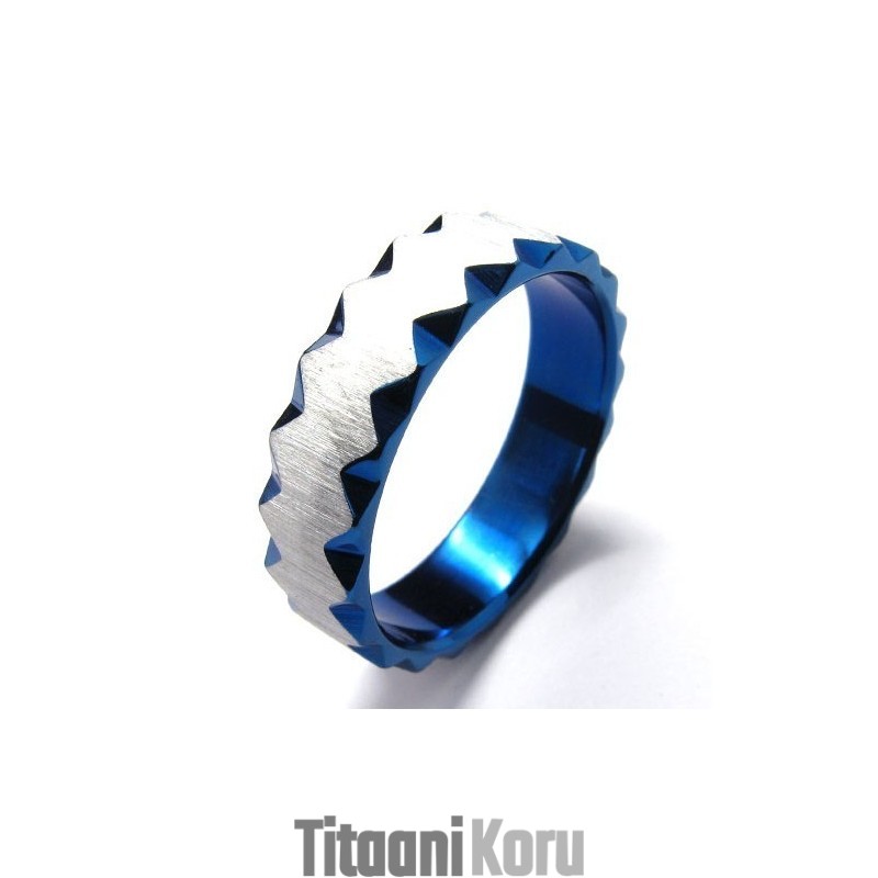 6 Mm:N Unisex-Sininen Titaanisormus 6 Mm:N Unisex-Sininen Titaanisormus