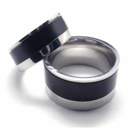 Miesten 8 Mm Musta Titaanisormus