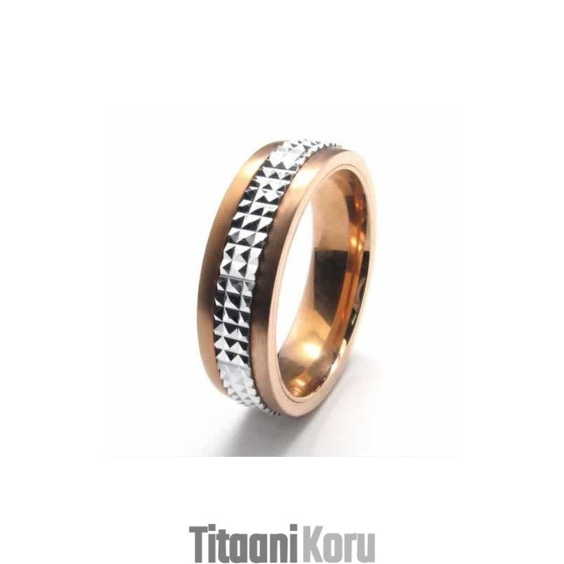 6 Mm:N Titaani- Ja Kiiltoin Koristeltu Hovisormus