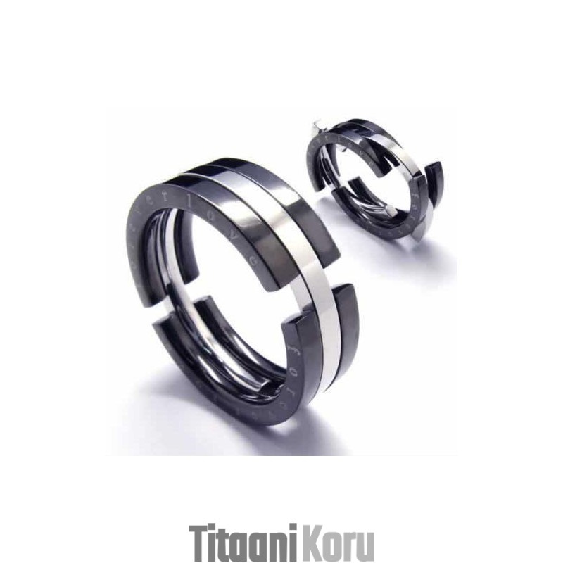 8 Mm Musta Titaani Palapelisormus 8 Mm Musta Titaani Palapelisormus