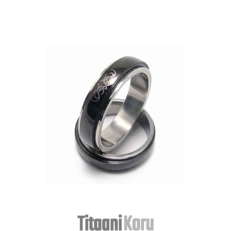 Miesten 6 Mm Musta Titaanisormus Miesten 6 Mm Musta Titaanisormus
