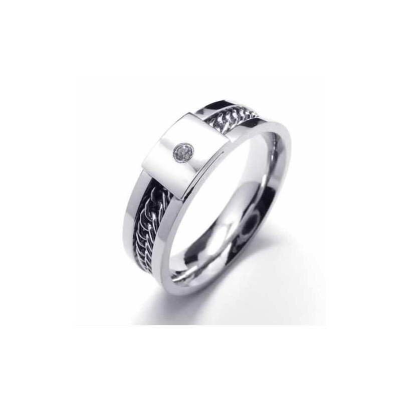 Timanttisarjalla Ja Titaanilla Koristeltu 6 Mm:N Hovisormus Timanttisarjalla Ja Titaanilla Koristeltu 6 Mm:N Hovisormus