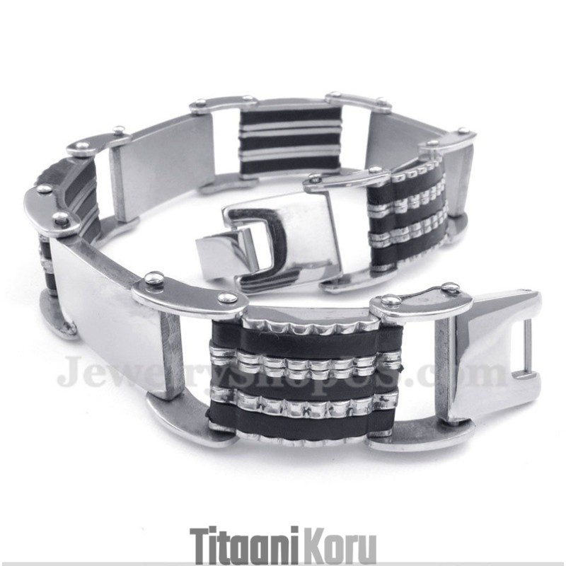 Miesten Titaanikumista Valmistettu Rannekoru