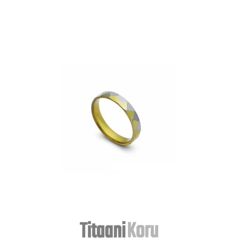 4 Mm Titaanista Valmistettu Kulta- Ja Hopeasormus 4 Mm Titaanista Valmistettu Kulta- Ja Hopeasormus