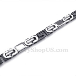 Miesten Titaaninen Kreikkalainen Meanderkuvioinen Musta Rannekoru