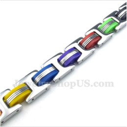 Miesten Titaaninen Värikäs Kumirannekoru