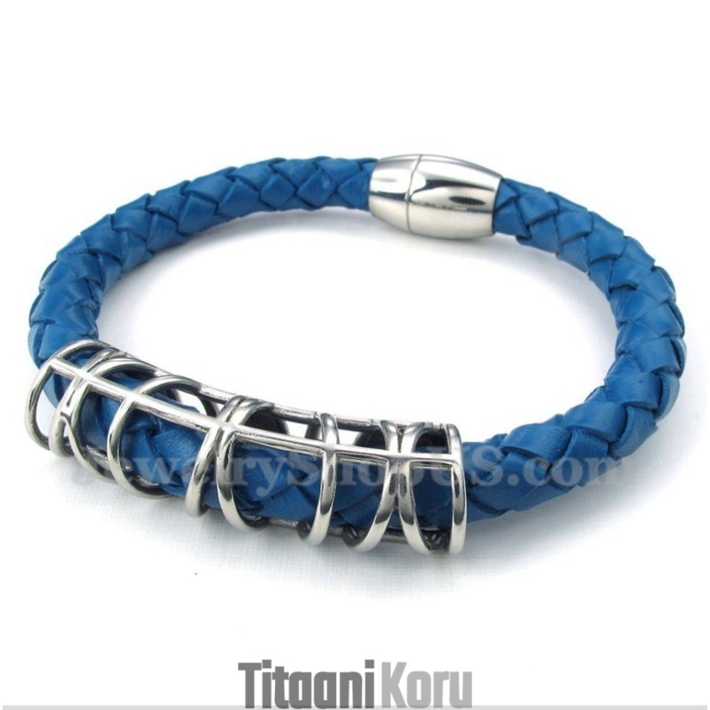 Miesten Titaani Nahkarannekoru