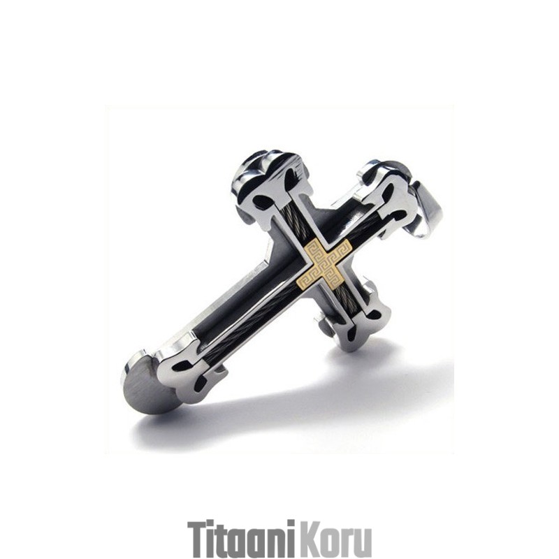 Muoti Sport Cross Titaaniriipus (Kultainen)