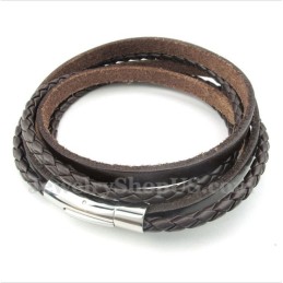 Miesten Titaani Nahkarannekoru