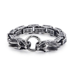Muoti Cool Titanium Dragon Head -Korut Miehille Vintage Tide Men Casting Titanium Dragon -Rannekkeet