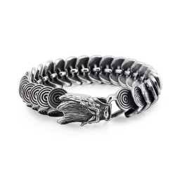 Muoti Cool Titanium Dragon Head -Korut Miehille Vintage Tide Men Casting Titanium Dragon -Rannekoru