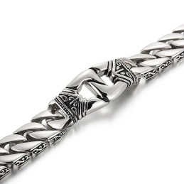 Retro Chic Tuulikuvio Muotokuva Valukuvio Reuna Titaanirannekoru Miehille