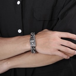 Vintage Cool Lion Head Titanium -Rannekoru Miehille