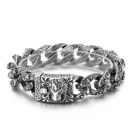 Vintage Cool Lion Head Titanium -Rannekoru Miehille