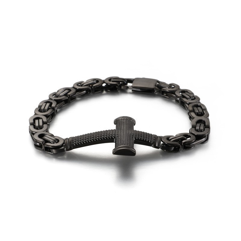 Suosittu Fashion Street Cross Back To The Chain Titanium -Miesten Rannekoru Suosittu Fashion Street Cross Back To The Chain Titanium -Miesten Rannekoru