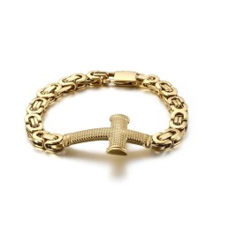 Suosittu Fashion Street Cross Back Chain Titanium Miesten Rannekoru